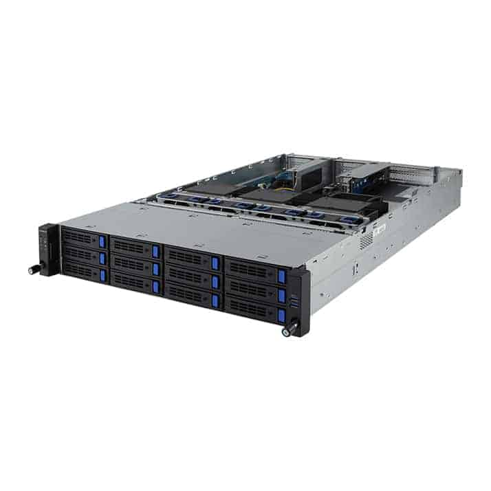 Gigabyte R282-Z90 Dual 2nd Gen EPYC Rome CPU 2U 12 Bay Barebone Server